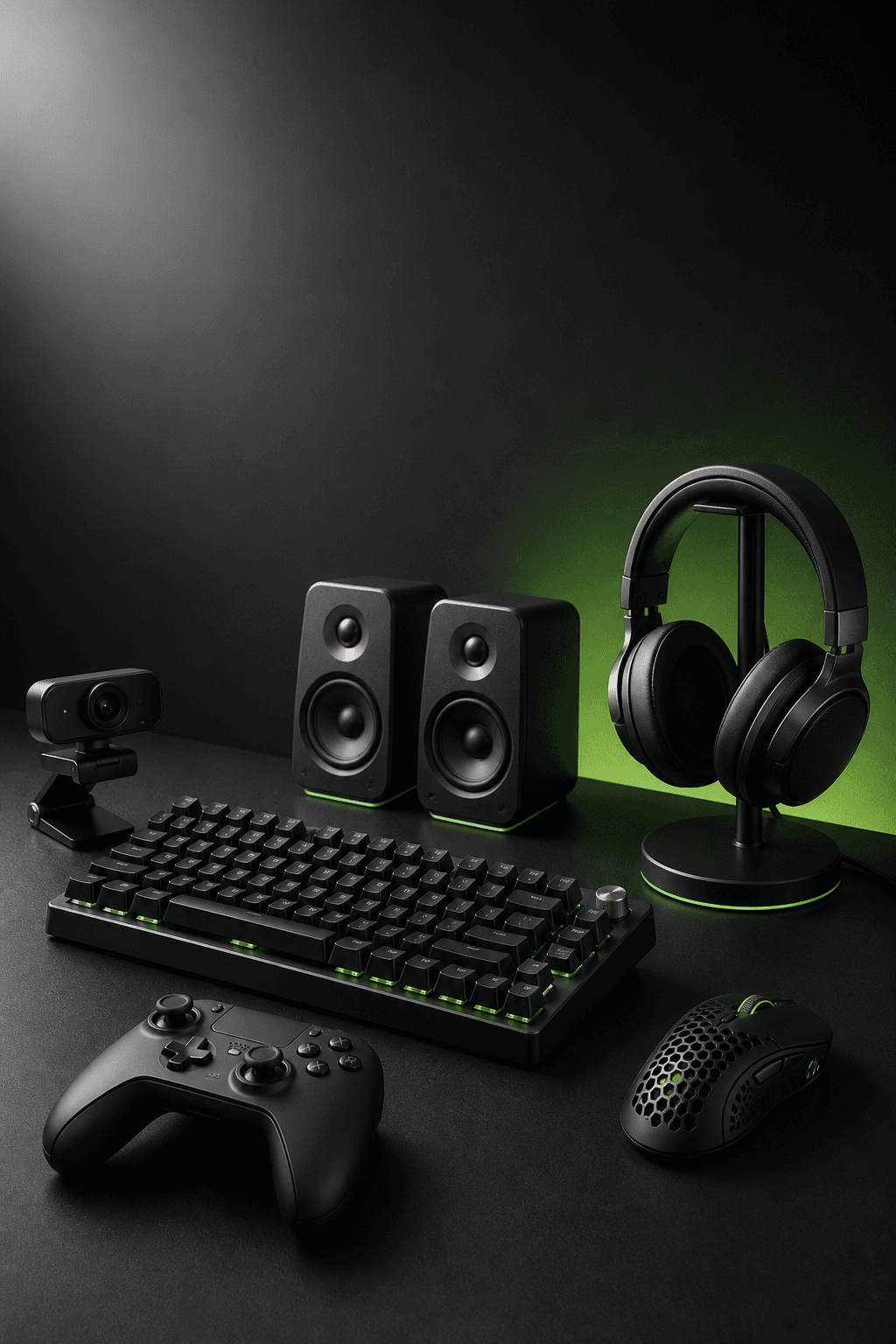 Keyboard mouse headset and other desktop accessories